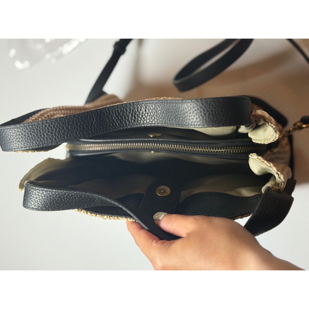 American Leather Co. Auburn Novelty Convertible Crossbody Cool Lagoon Raffia OS - Picture 9 of 9